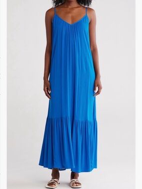 Melrose and Market Cobalt Blue V-Neck Spaghetti Strap Maxi Dress